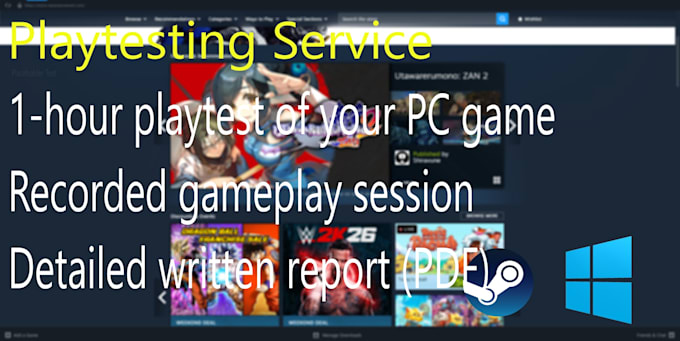 playtest your game and record a video for you
