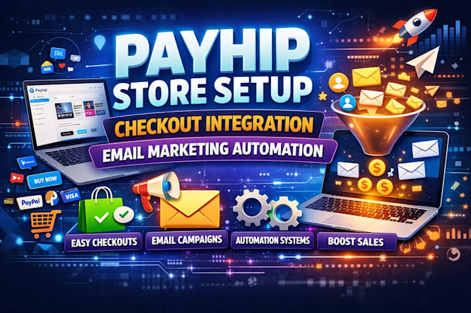 payhip store setup checkout integration email marketing automation system