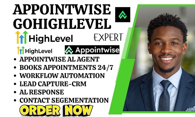 do gohighlevel appointwise ai agent automation workflow ghl landing page crm