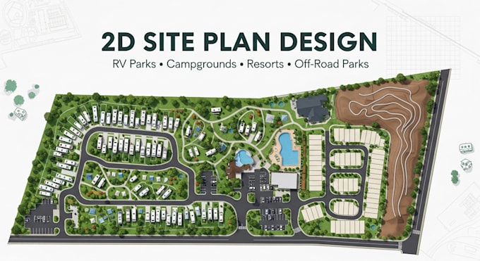 Nice Rv Park Layout Design 2d site plan rv park resort, campground, residential off road ...