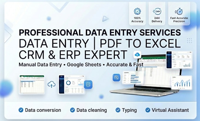be your data entry virtual assistant, CRM and google sheet expert