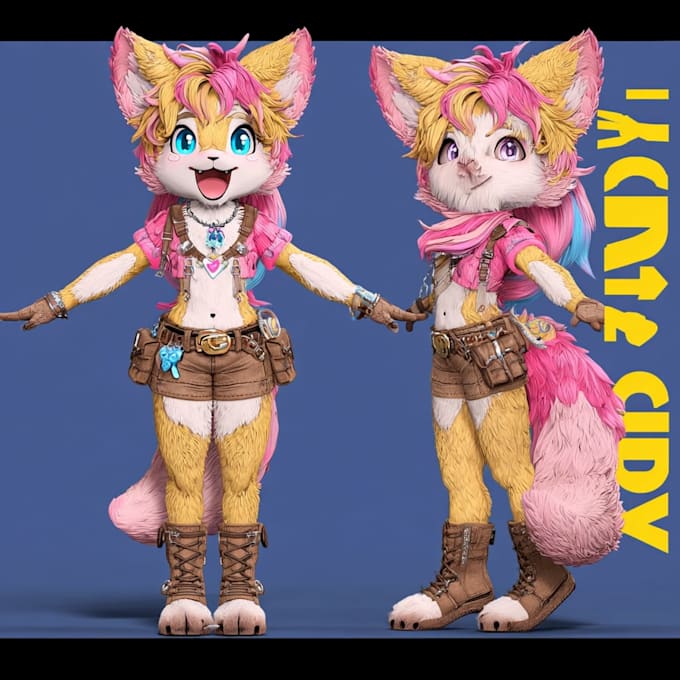 design live 2d vtuber rigging model furry fursona