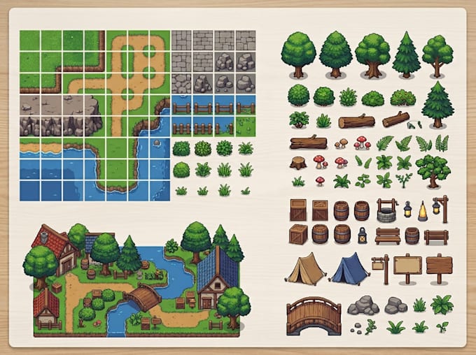 create 2d game assets tileset tilemap asset pack unity game assets