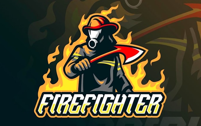 make wonderful firefighter character mascot logo design