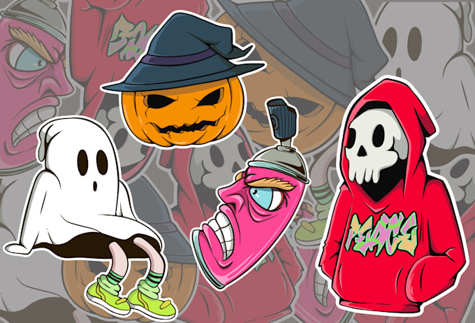 design illustrations for stickers