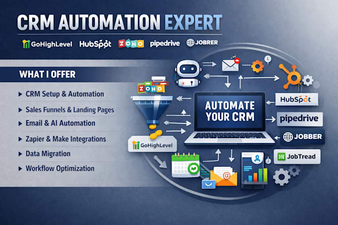 Set up crm automation in gohighlevel hubspot zoho pipedrive ...