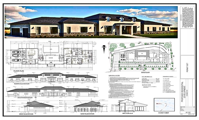 draw 2d floor plan and permit drawings
