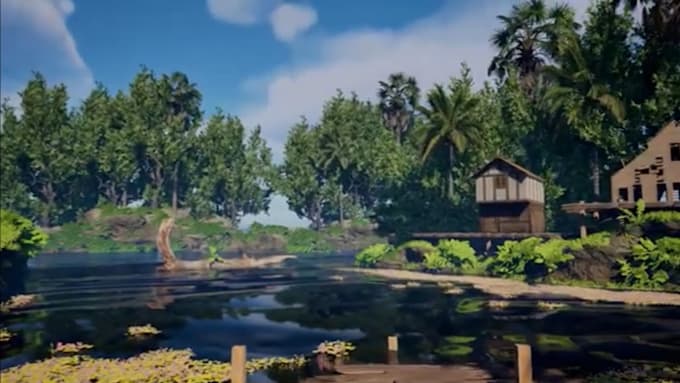 create realistic 3d environment game map level design in unreal engine or unity
