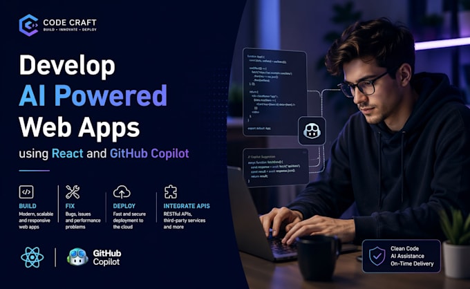 develop ai powered web apps using react and github copilot