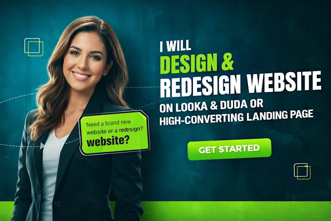 design looka website, looka website redesign, landing page, duda website