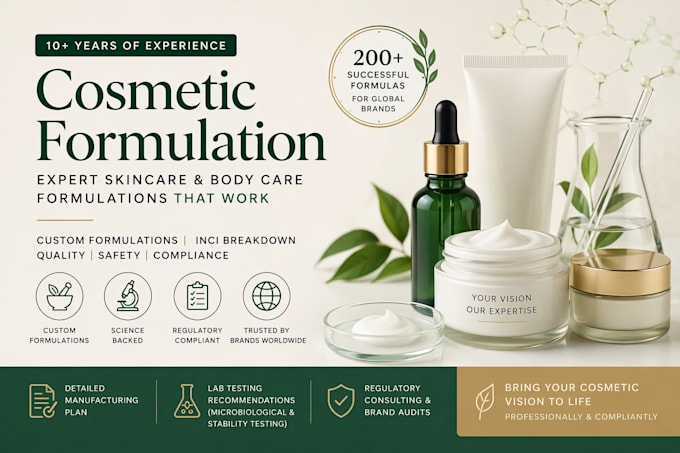 be your cosmetic formulation chemist and cosmetic formulator