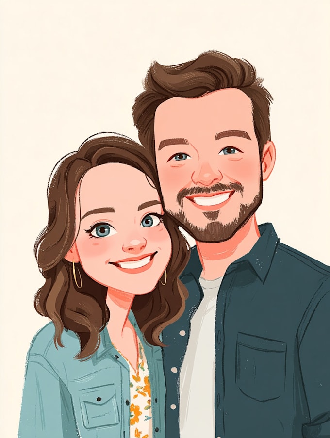 draw couple portrait illustration