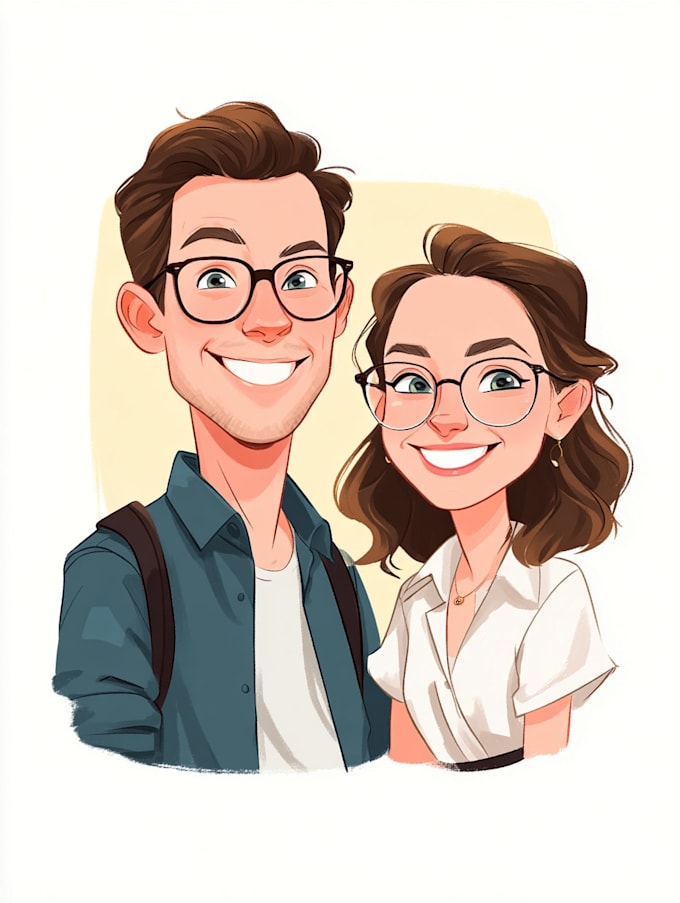 draw beautiful couples caricature
