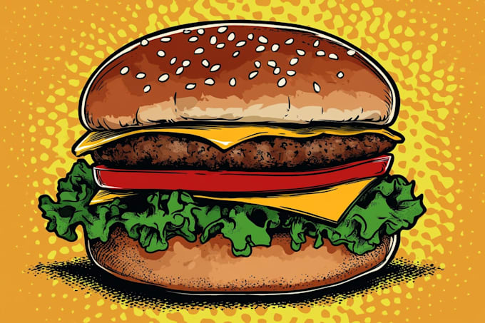 make a food pop art illustration