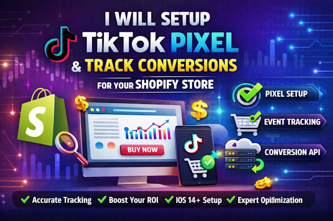setup tiktok pixel and track conversions for shopify store