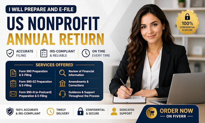 prepare and e file US nonprofit annual return