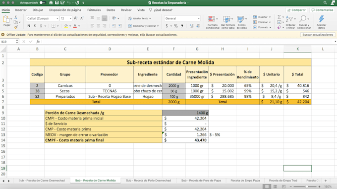 calculate your costs and pricing in excel
