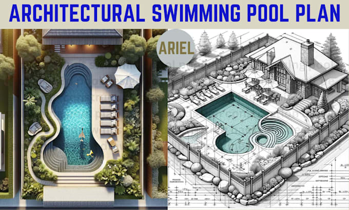 Swimming pool design with permit drawing and construction ready plan by ...
