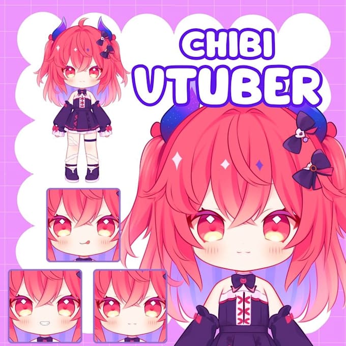 create vtuber rigging, live2d model, chibi vtuber, anime vtuber, vtuber avatar