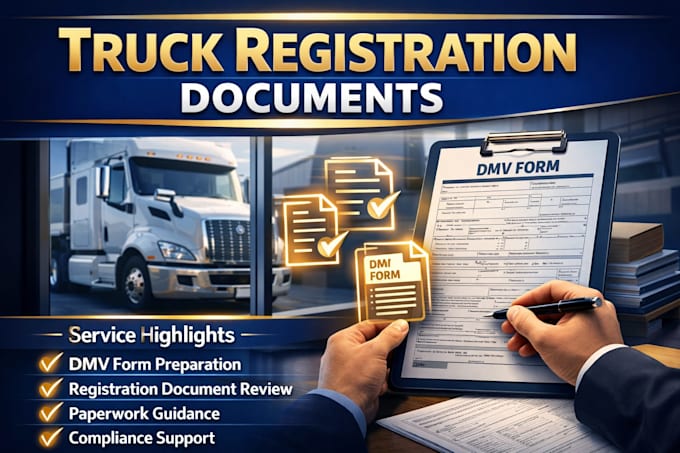 prepare truck registration documents and dmv forms