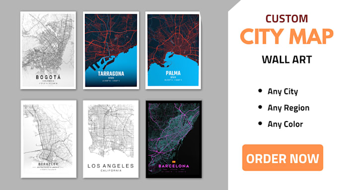 design your custom city map wall art