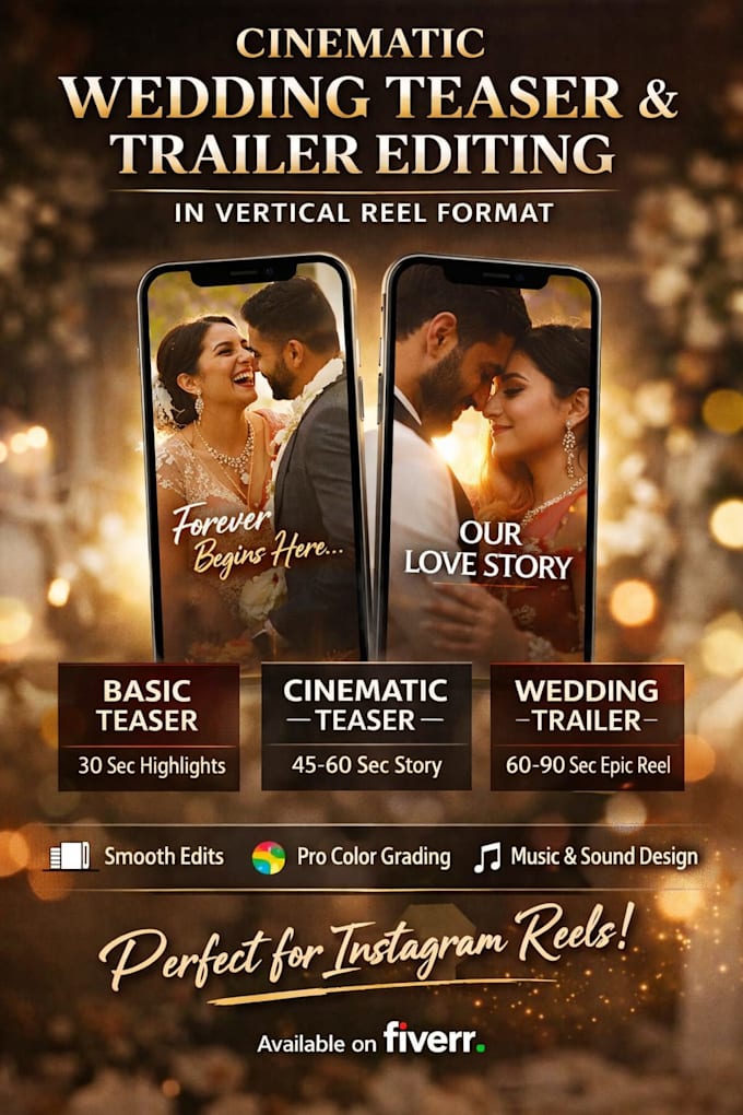 edit wedding reel and teaser