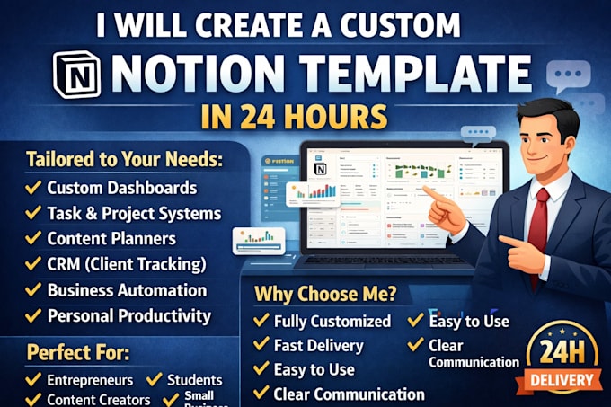 create a custom notion template tailored to your needs in 24 hours