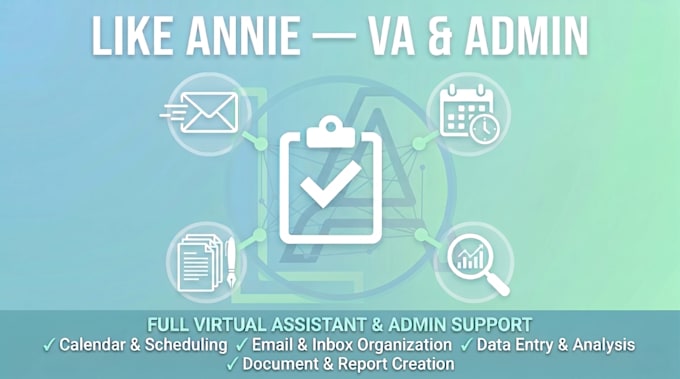 be your professional virtual assistant for administrative tasks and data