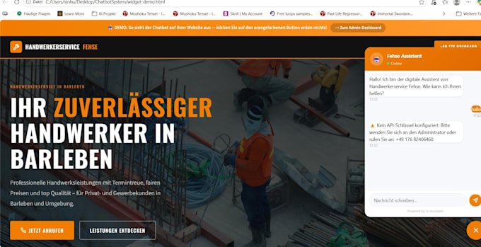 create a professional, modern and fast loading website
