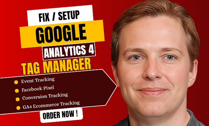 fix and setup google analytics 4, ga4 ecommerce tracking, facebook pixel
