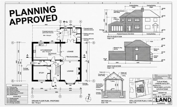 Create uk planning permission drawings and building regulation plans by ...