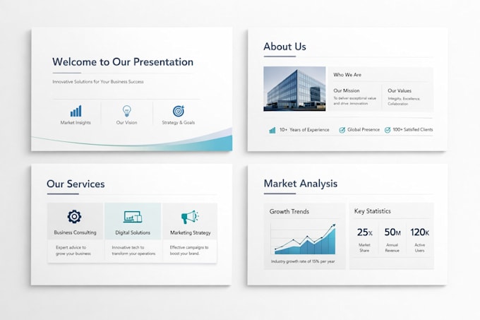 design a clean and professional pitch deck, presentation or proposal