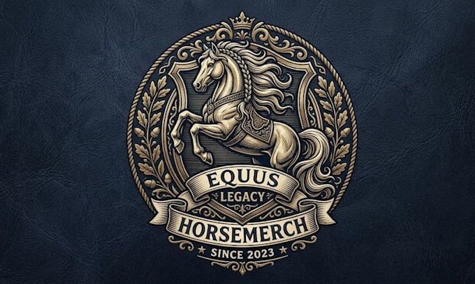 create detailed style horse logo for merchandise