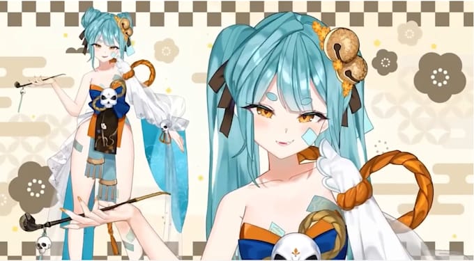 design and rig live2d vtuber model, live2d vtuber rigging, vtuber model, live2d
