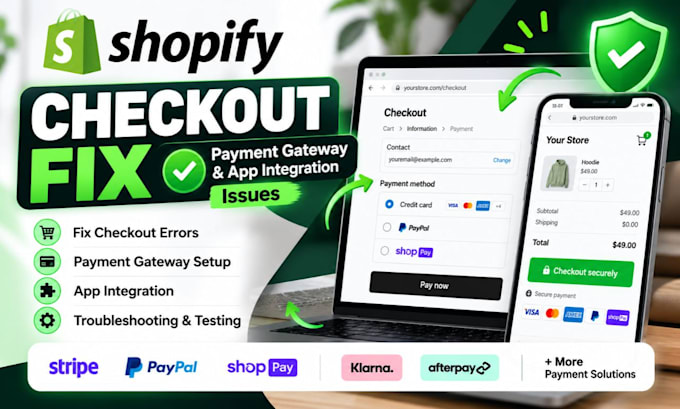 fix shopify checkout, payment gateway and integration issues