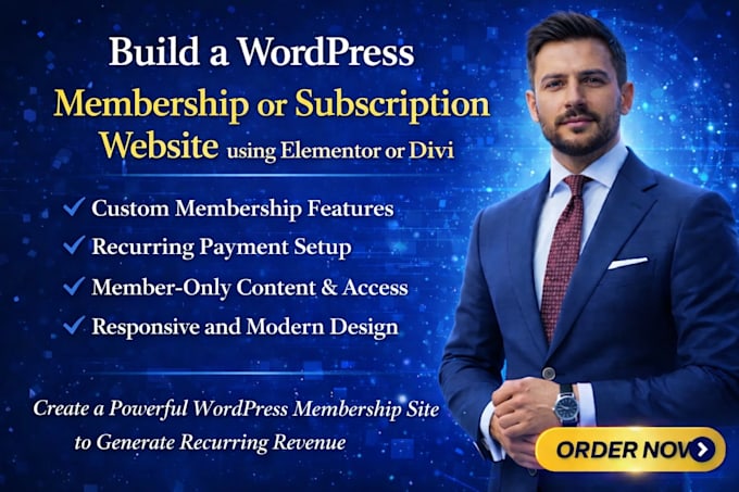 build a wordpress membership or subscription website using elementor or div