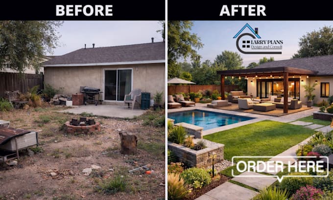 do small garden design plan backyard makeover 3d visualization patio pool layout