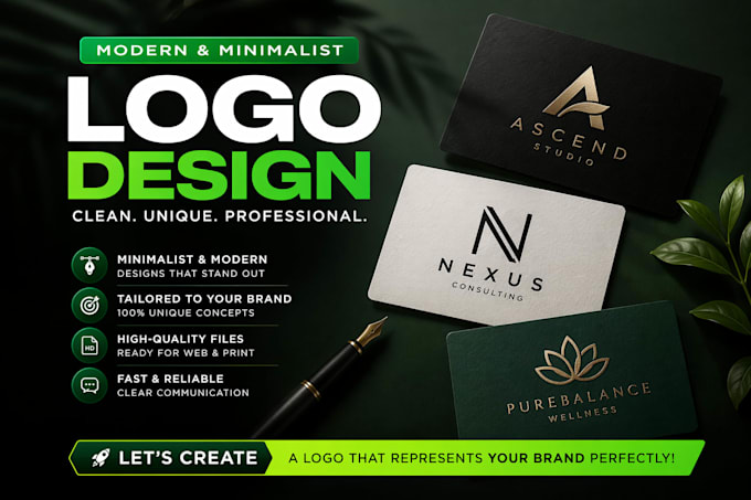 Design modern minimalist logo and brand identity by Jameskdesign | Fiverr