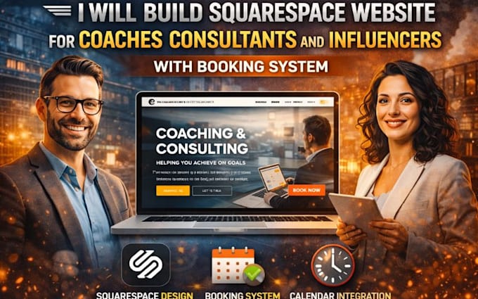 design squarespace coaches consultants influencers website with booking system