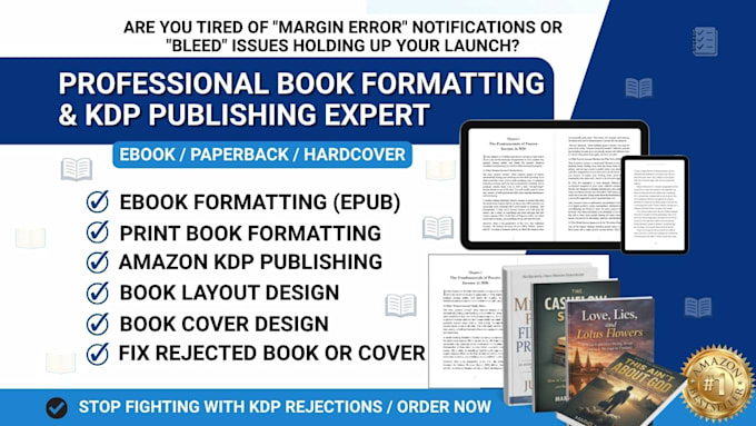 book formatting paperback formatting ebook formatting for amazon kdp publishing
