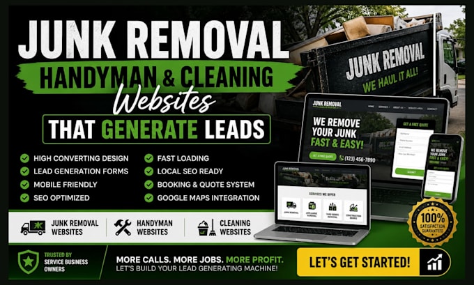 build junk removal website handyman and cleaning websites that generate leads