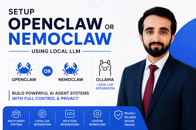 setup openclaw or nemoclaw on cloud or local using local llm