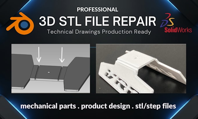 repair stl step obj 3mf file scan cleanup mesh fix for 3d printing in blender