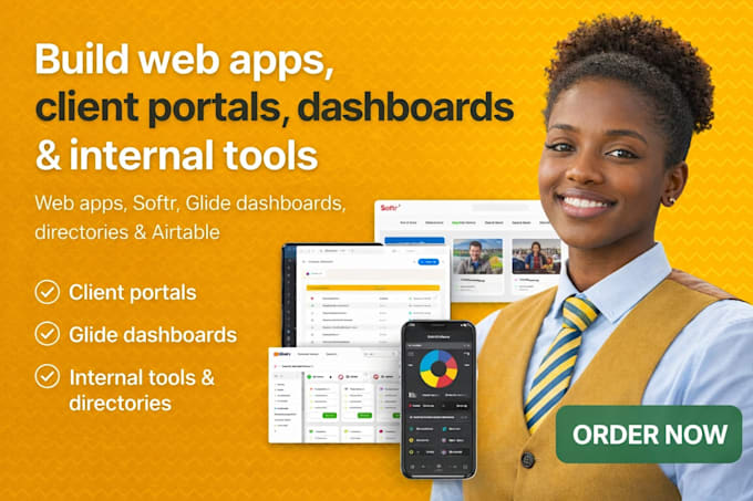 build webapps softr client portals glide dashboards internal tools directories