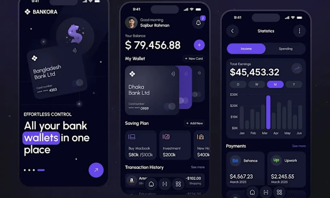 develop fintech app, wallet app, finance app, loan app or fintech website