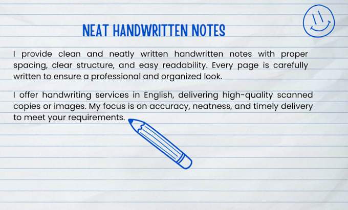 write neat and professional handwritten notes and documents
