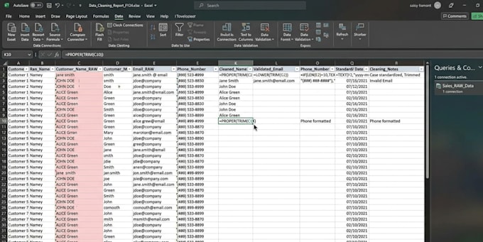 clean, format, merge, deduplicate, split excel data