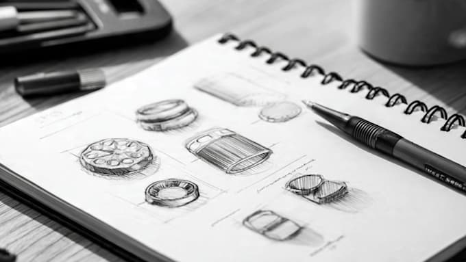 create hand drawn product sketch
