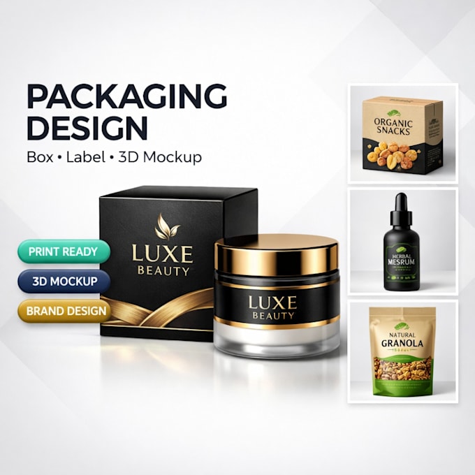 Create modern product packaging, box and label design by Arsalangfx_art ...