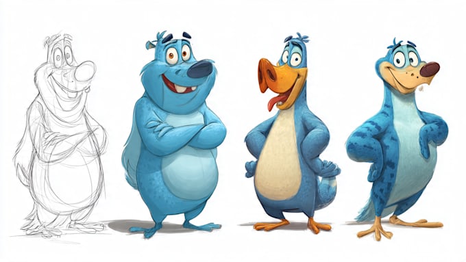 create cartoon character design mascot